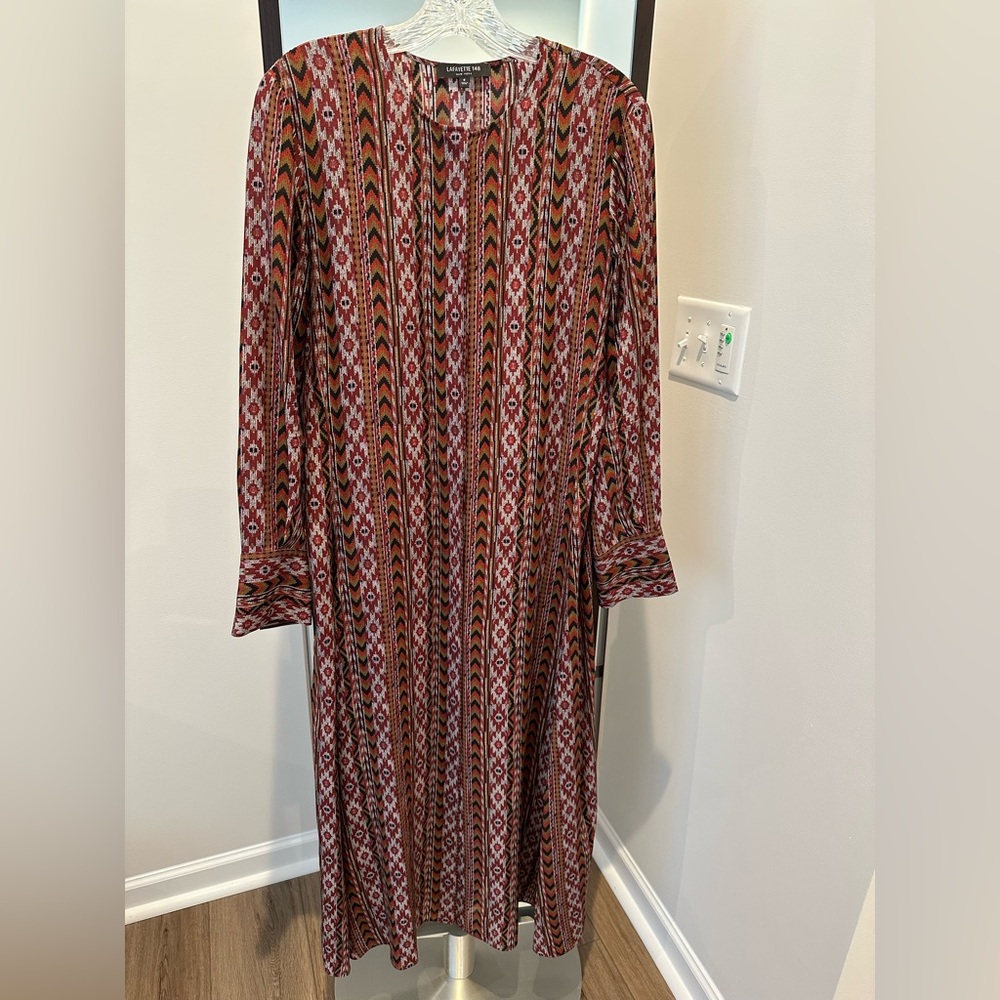 Lafayette 148 New York Maxi Dress, Size 8, Rich Geometric Pattern